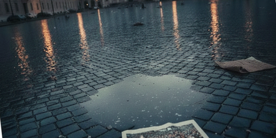 una piazza vuota dopo una manifestazione IMG: generata dal Servizio Comunicazione SNS con Open AI