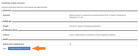 Immagine invio candidatura